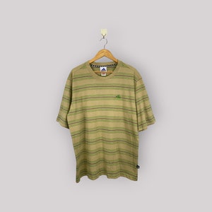 Vintage 90s Adidas Streetwear Stripe Tee Vintage Size Large Adidas Striped Design Logo Sportwear Shirt Crewneck Short Sleeves Size L T-Shirt