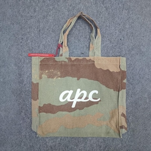 Vintage A.P.C Camouflage Totebag, Japanese Designer Bag, A.P.C Camouflage Crossbody Bag, Grandma Totebag, Totebag For Valentine Day Gift.