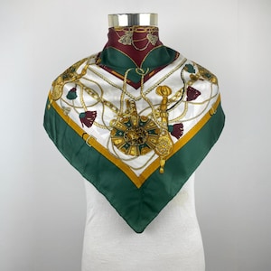Vintage Silk Scarf, Twill Silk Scarf, Vintage Silk Muffler, Vintage Neck Scarf, Vintage Neck Accessories, Vintage Italian Silk Scarf,