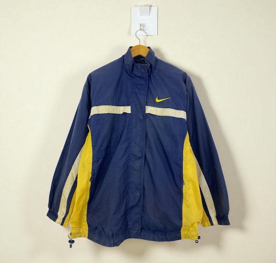 Vintage 90s Nike Blue and Yellow Windbreaker Jacket - Retro 90s