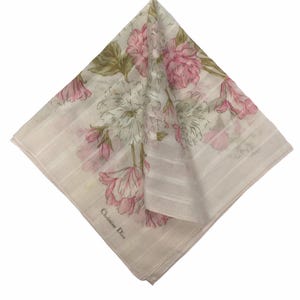 Christian Dior Vintage Christian Dior Handkerchief, Christian Dior Pocket Square, Christian Dior Scarf, Vintage Christian Dior Bandana