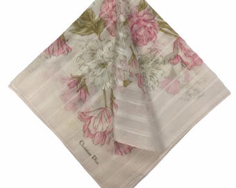 Christian Dior Vintage Christian Dior Handkerchief, Christian Dior Pocket Square, Christian Dior Scarf, Vintage Christian Dior Bandana