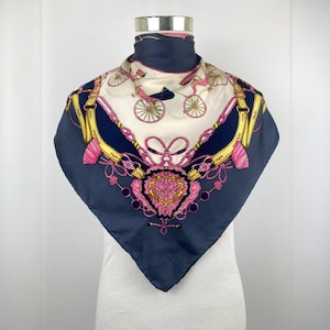 Vintage Silk Scarf, Twill Silk Scarf, Vintage Silk Muffler, Vintage Neck Scarf, Vintage Neck Accessories, Vintage Italian Silk Scarf,