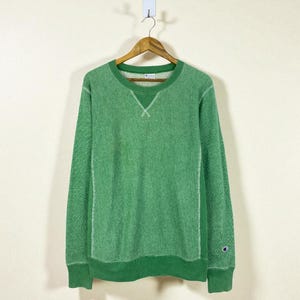Vintage Champion Green Sweatshirt Authentic Athletic Apparel Unisex Size Large 90s Retro Casual Wear Streetwear Urban Fashion Cozy Layer