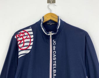 CASTELBAJAC トレーナー Vintage JC De CASTELBAJAC Half Zipper Sweatshirt Navy Blue