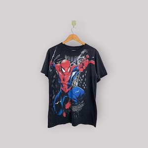 Vintage Y2K Marvel The Amazing Spiderman imprimé vintage des années 2000 taille moyenne Marvel Spiderman Raptees Style manches courtes taille M T-shirt