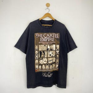The Cartel Empire Vintage Graphic Tee - Real Colors Brand - 90s Streetwear - Bold Cartel Print - Hip Hop Inspired T-Shirt Made In USA