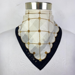 Vintage Celine Handkerchief Celine Paris Bandana Pocket Squares Neckerchief Headband Womens Wrap Accessories Scarves New Year Gift for Mom