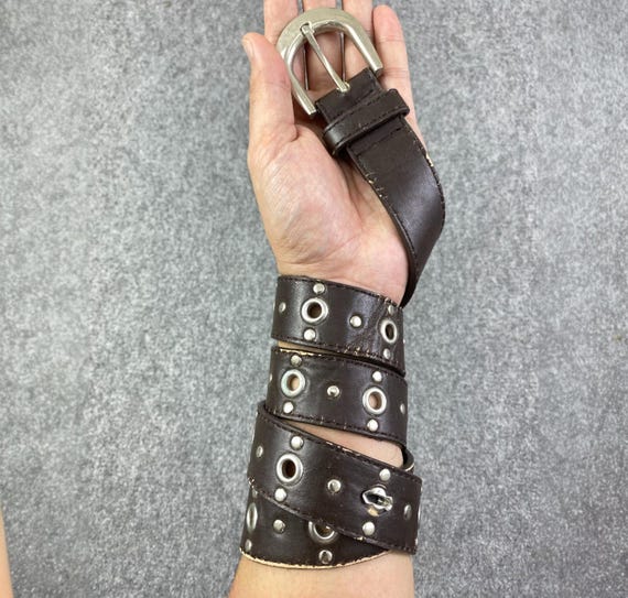 Studded Vintage Style Japanese Brand Punk Leather Belt, Buckle