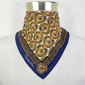 Christian Dior Vintage Christian Dior Handkerchief, Christian Dior Pocket Square, Christian Dior Scarf, Vintage Christian Dior Bandana