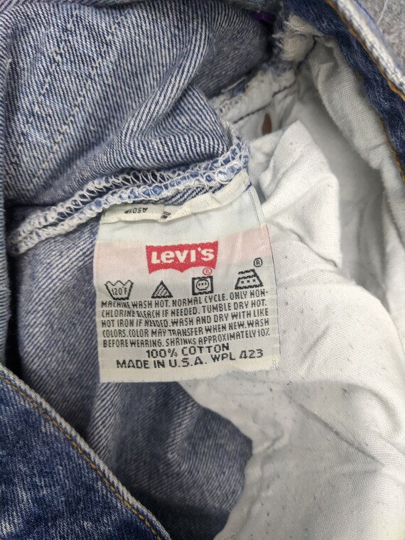 Size 40X29 Vintage Y2K Levis 501 Jeans Faded Blue… - image 6