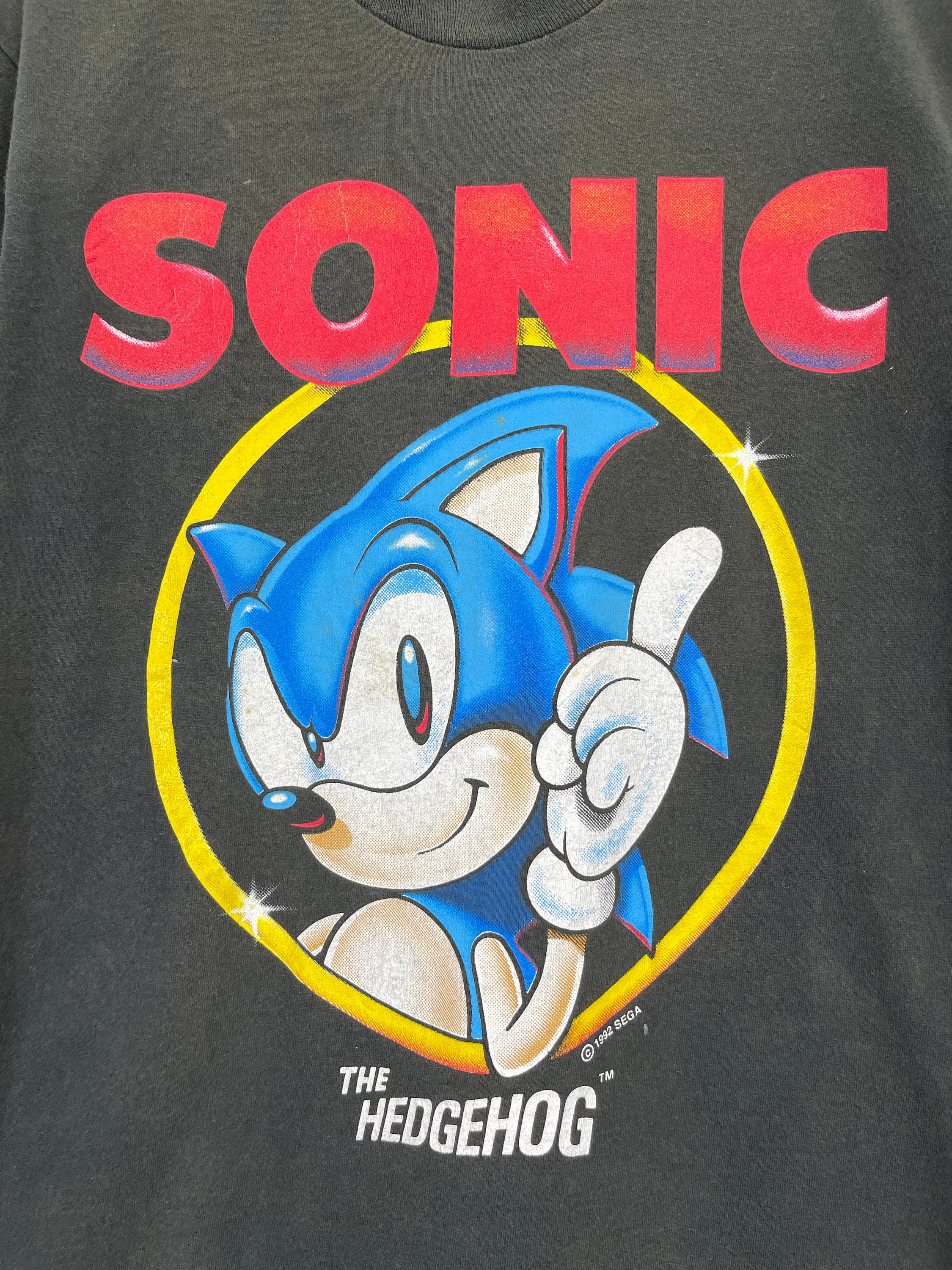 Vintage 90s Sonic Hedgehog Sega Tee Vintage 1992s Size