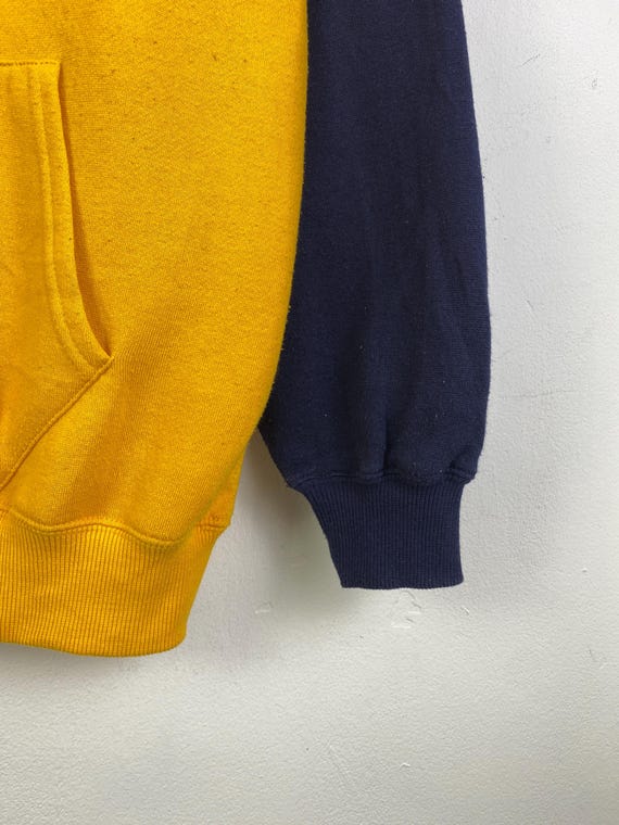 INSTAVIOR BASIC Vintage Yellow Navy Raglan Hoodie… - image 8