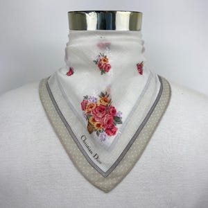 Christian Dior Vintage Christian Dior Handkerchief, Christian Dior Pocket Square, Christian Dior Scarf, Vintage Christian Dior Bandana