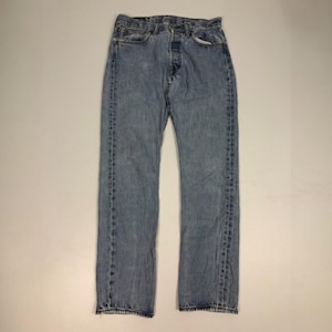 Size 32x30 Vintage 90s Levis 501 Jeans Faded Blue High Waisted 1990s Levis Mom Jeans Buttonfly Levis Straight Cut Jeans Levis Distressed W32
