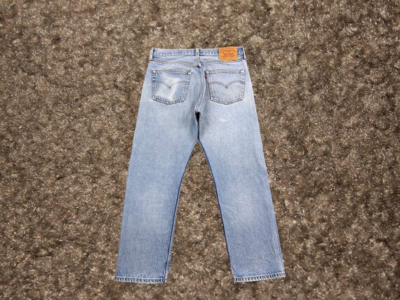Size 31X26 Vintage 90s Levis 501 Jeans Light Wash… - image 2