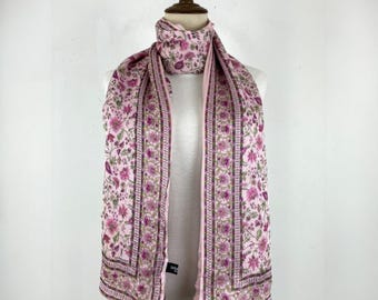 Foulard Vintage Daniel Laurent En Soie 100% - Motif Géométrique Fleuri - Italie