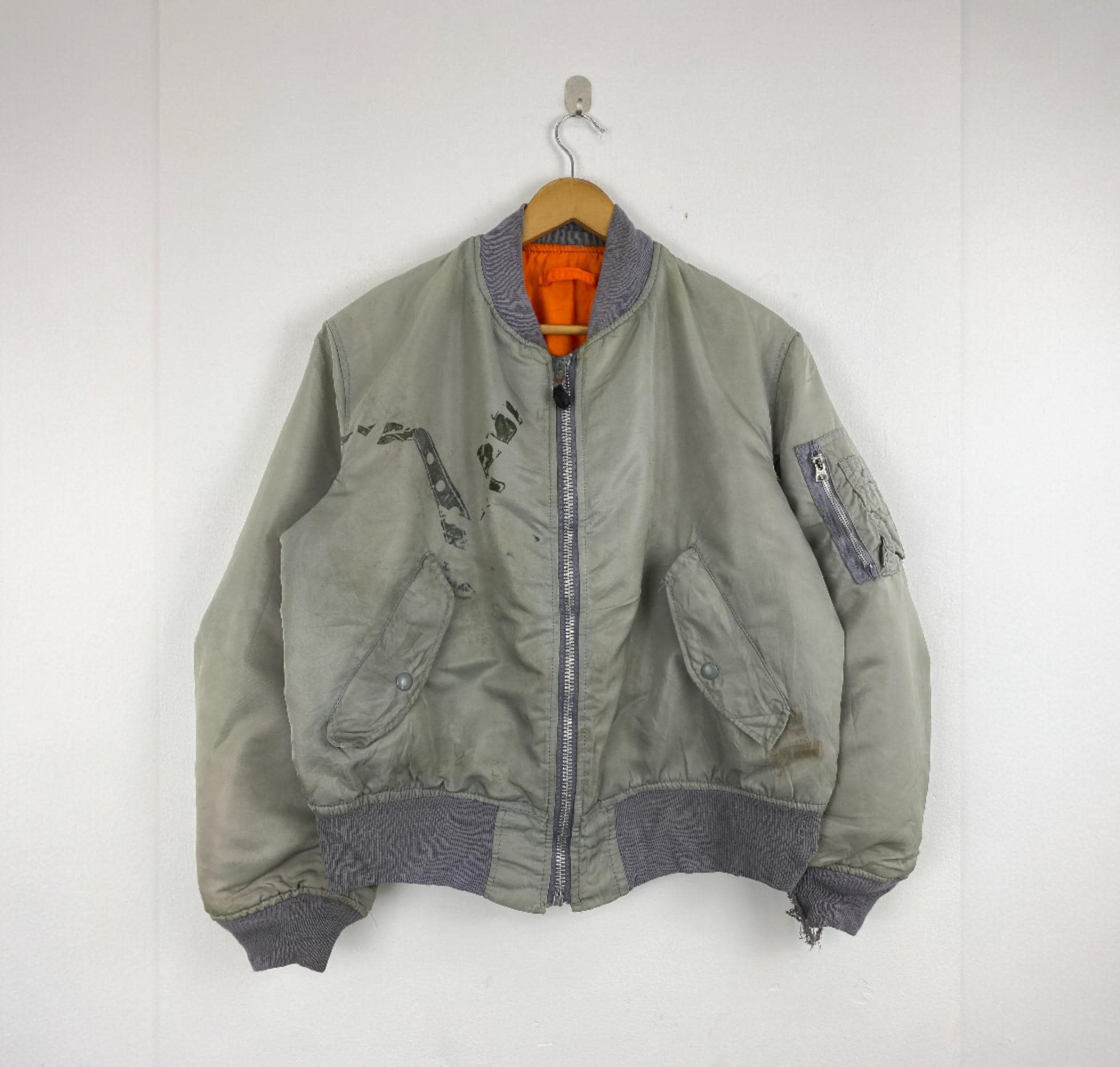 ✨88~92年製✨ (M) ALPHA MA-1 USA 80s silver Vintage Alpha Industries Bomber Made In USA | eBay