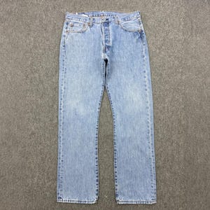 Size 32x30 Vintage Y2K Levis 501 Jeans Blue Faded High Waisted 2000s Levis Light Washed Jeans Levis Straight Cut Distres Levis Mom Jeans W32