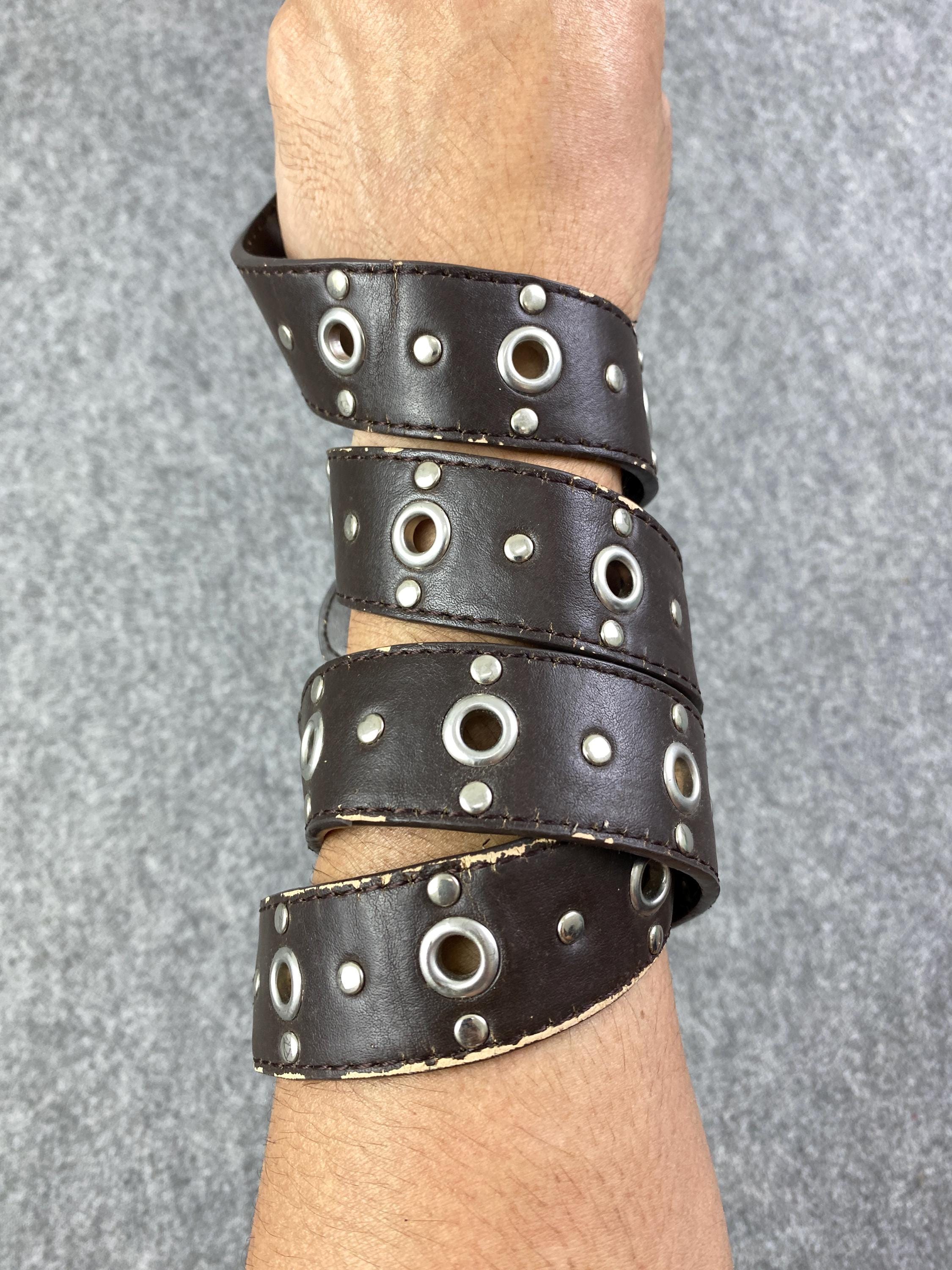 小物 Vintage Studs Design Leather Belt Studded Vintage Style Japanese Brand Punk Leather Belt, Buckle