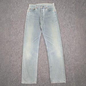 Size 28x32 Vintage 90s Levis 501 Jeans Light Blue High Waisted 1990s Levi&#39;s Straight Cut Denim Levi&#39;s Light Wash Jeans Levis Made In Usa W28