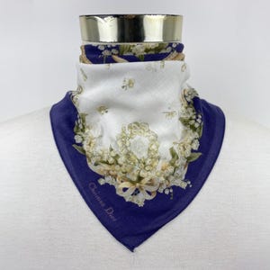 Christian Dior Vintage Christian Dior Handkerchief, Christian Dior Pocket Square, Christian Dior Scarf, Vintage Christian Dior Bandana