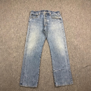 Size 38x32 Vintage Y2K Levis 501 Jeans Faded Blue High Waisted 2000s Jeans Levi&#39;s Distressed Light Washed Jeans Levis Mom Jeans W38