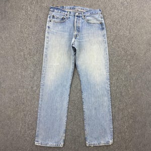 Size 31x36 Vintage 90s Levis 501 Jeans Blue Faded High Waisted 1990s Levi&#39;s Straight Cut Denim Levi&#39;s Light Wash Jeans Levis Made In Usa W31
