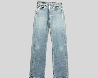 Levi's 501 Student Jeans W25 L32 Vintage Black Washed 90s Straight