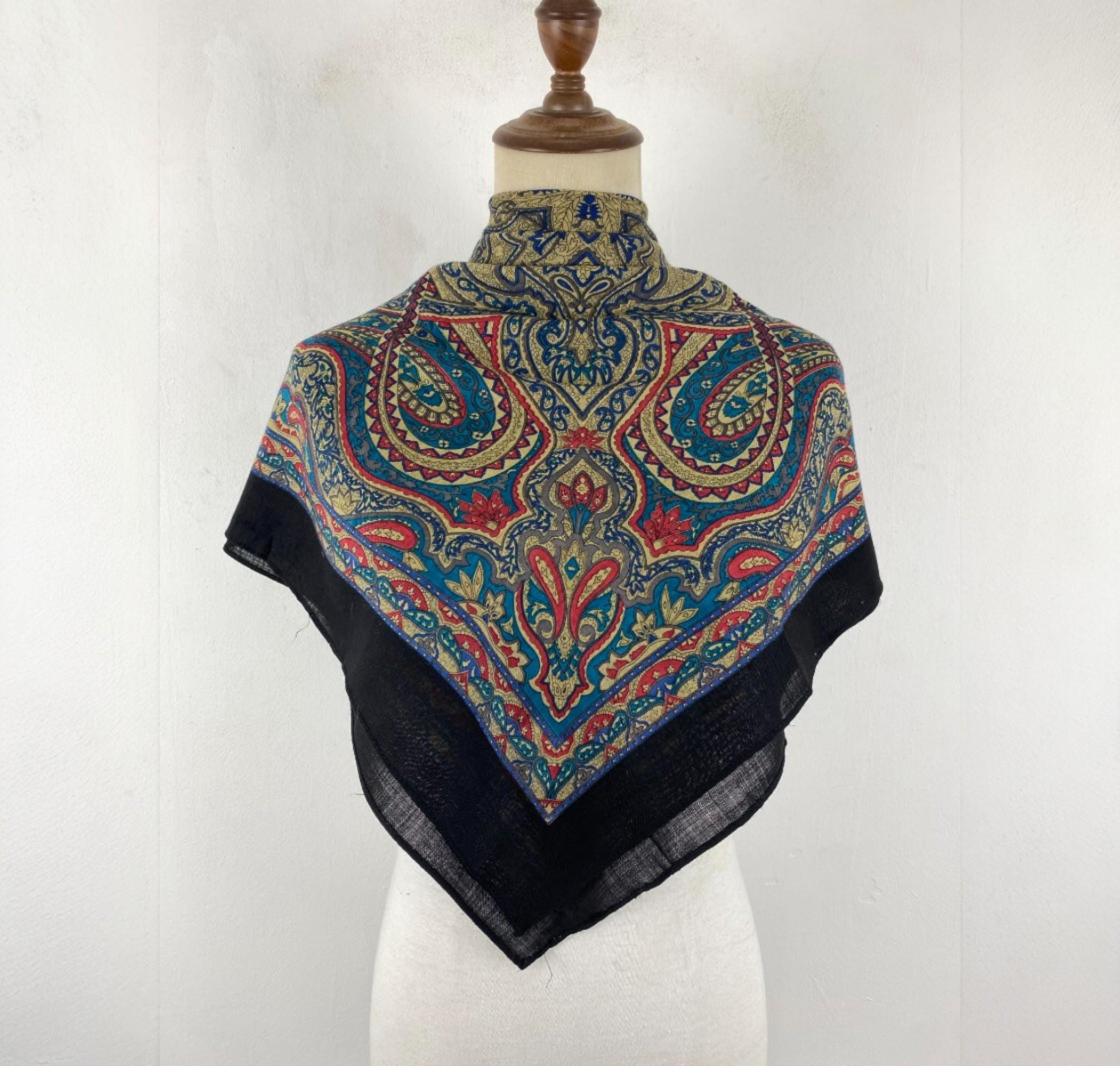 Buy Vintage Paisley Wool Scarf, Twill Wool Scarf, Vintage Wool