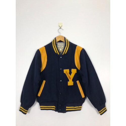 Vintage 80s Japanese Brand Wool shops Y Logo Varsity Jacket Letterman Jacket Stadium Baseball Jumper Size S