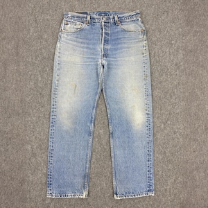 Size 33x28 Vintage 90s Levis 501 Jeans Blue Faded High Waisted 1990s Levi&#39;s Made In Usa Jeans Levi&#39;s Straight Cut Jeans Levis Mom Jeans W33