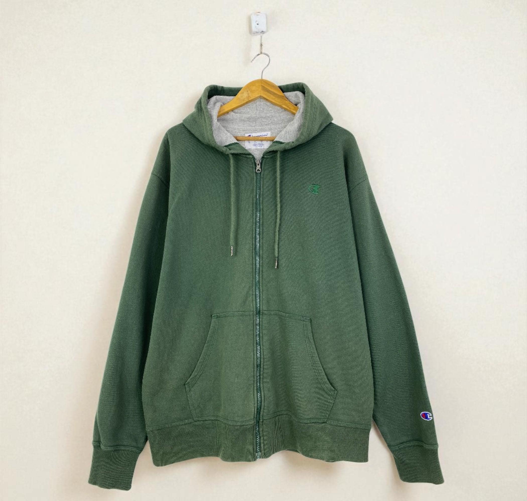 Champion Hoodie Green - Etsy Singapore