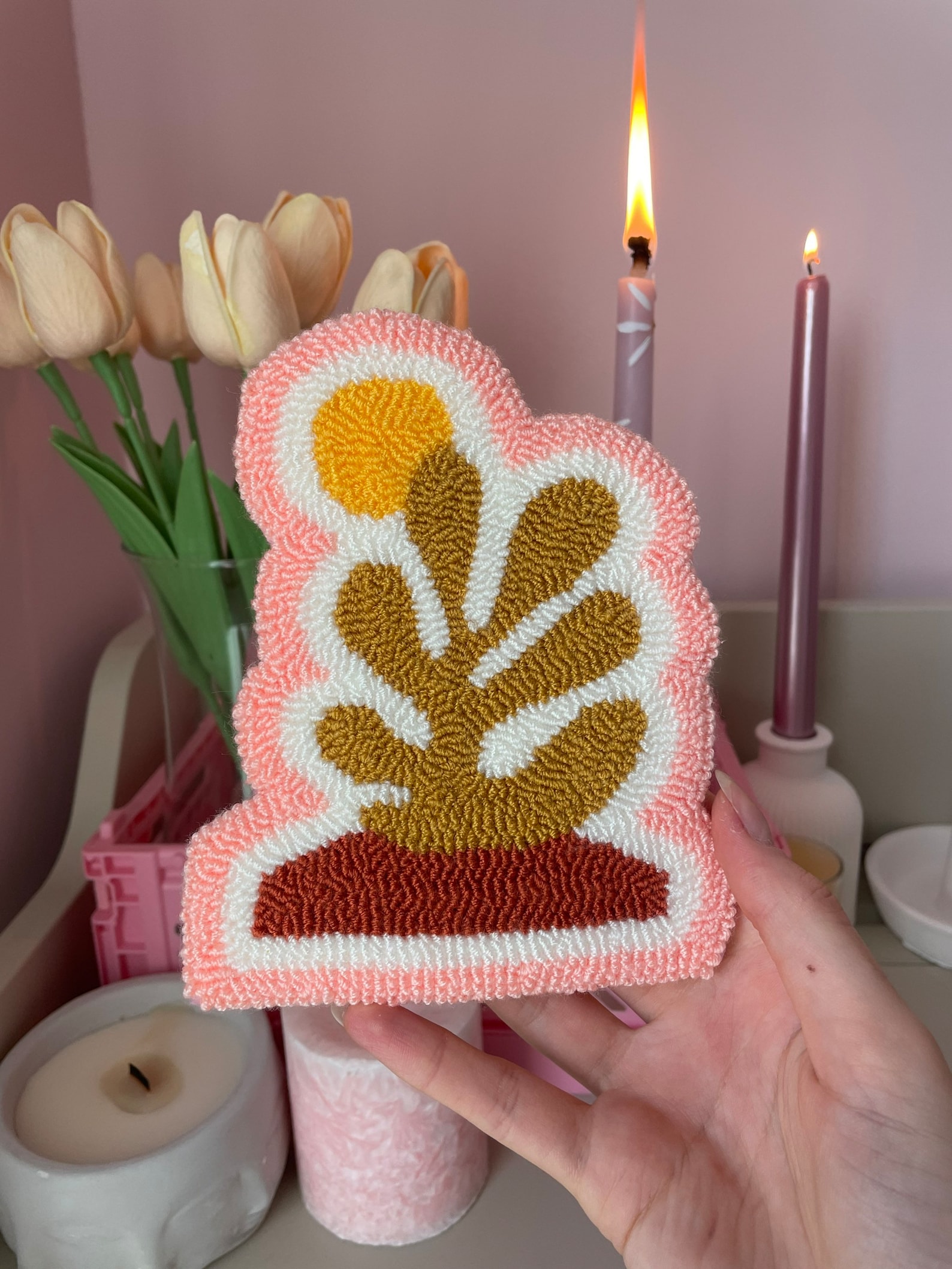 Minimalist Wall Art Punch Wall Hanging Home Decor Tufted Etsy