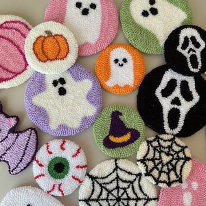 Halloween Coaster, Set of 2 Spooky Car Coasters, Perfect Halloween Gift, Creepy Decor,  Spooky Gift, Ghostly Decor, Halloween Mug Rug,