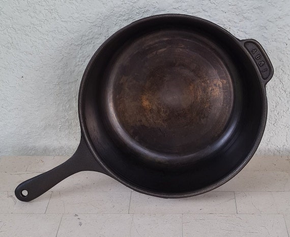 Rare AB&I American Cookware Cast Iron Chicken Fryer 10 1/2 in Deep Skillet  W/lid 