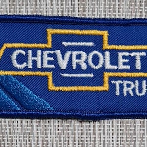 Vintage CHEVROLET Blue Yellow & White Jacket Patch 4-3/4&quot; x 2&quot;