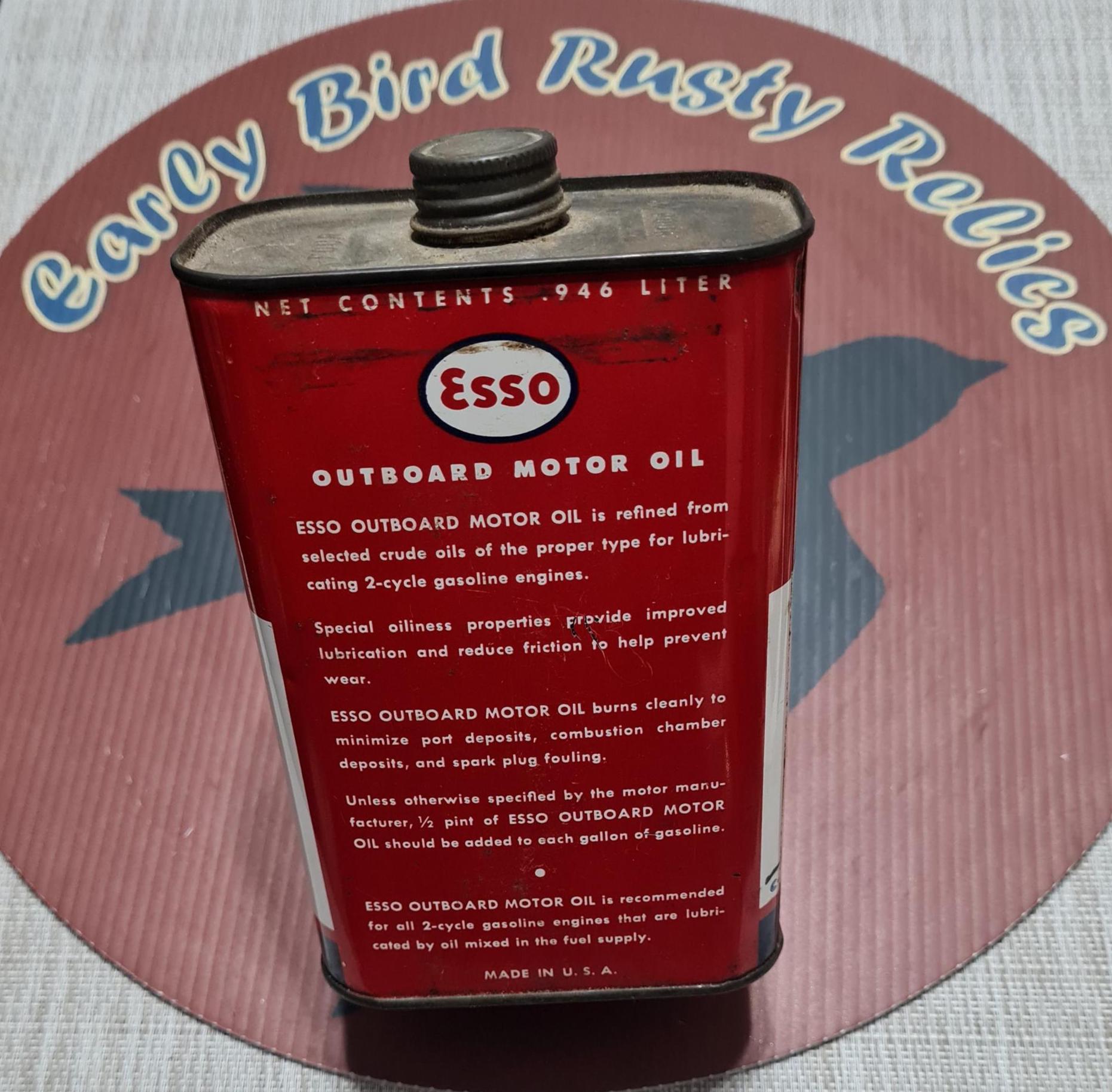 Vtg 1950s ESSO Outboard Motor Oil Can - Etsy