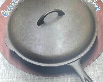 Vintage Griswold #10 Best Made S.R. & Company Cast Iron Skillet PN 1240 - With Matching Lid PN 1244