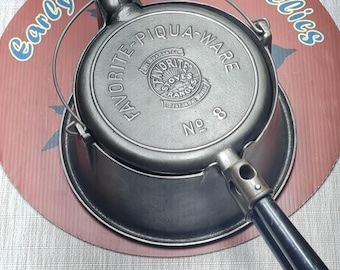 Favorite Piqua Ware Cast Iron #8 Waffle Iron With High Base
