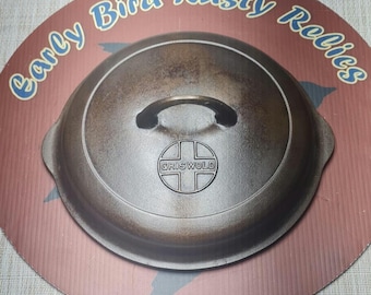 Griswold #8 Cast Iron Button Logo 1098 B Self Basting Skillet Cover Lid
