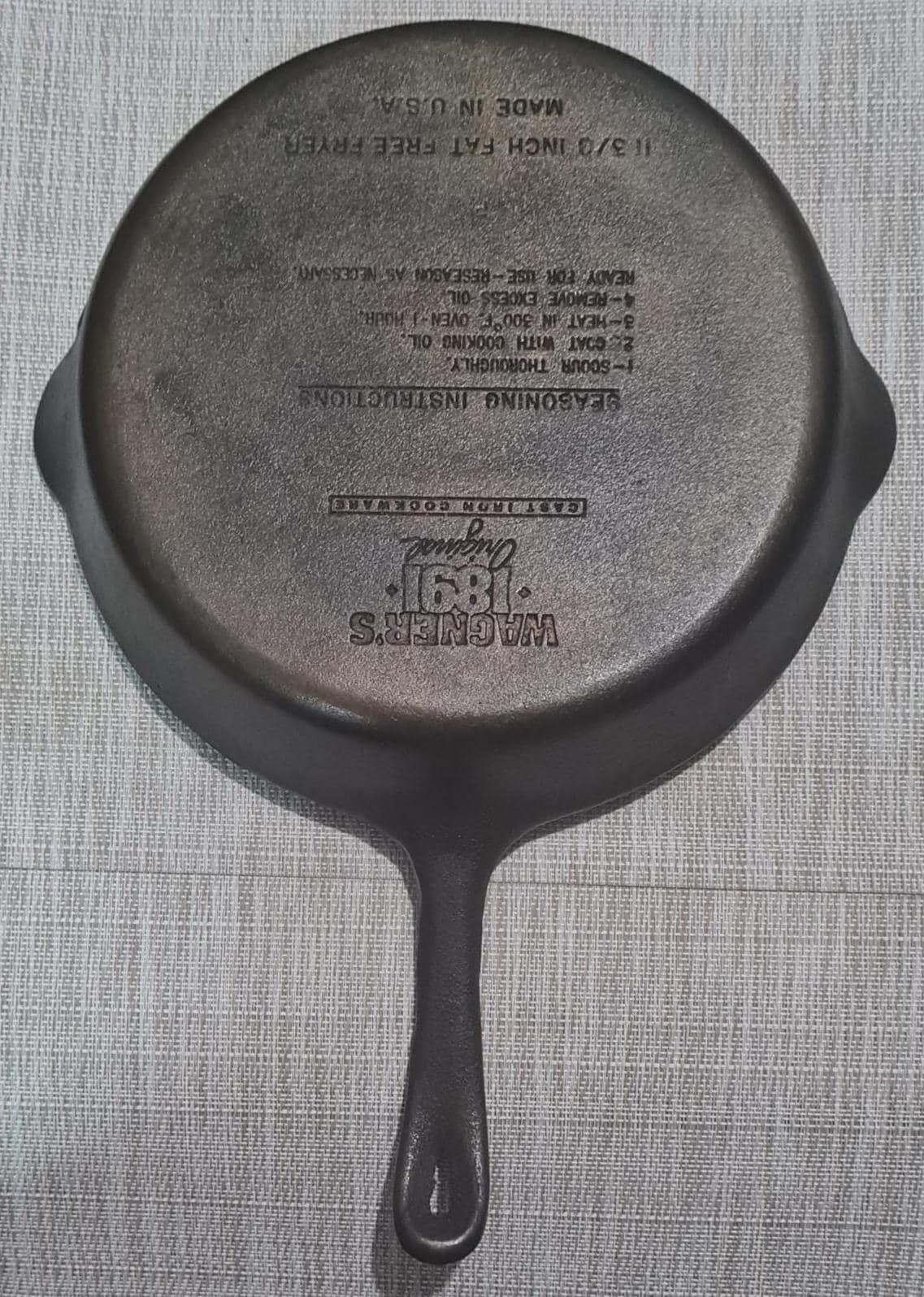 Wagner #9 Anniversary Fat Free Fryer Grill Pan Cast Iron 11 3/8