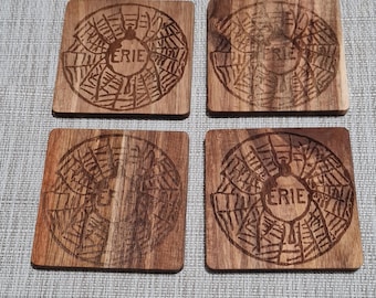 Griswold Erie Spider Wood Coasters set of 4”