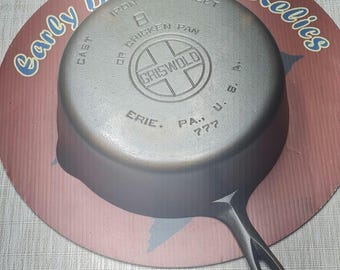 Griswold #8 PN#777 Cast Iron Skillet, Chicken Fryer Deep Skillet, Large Block Logo Restored.