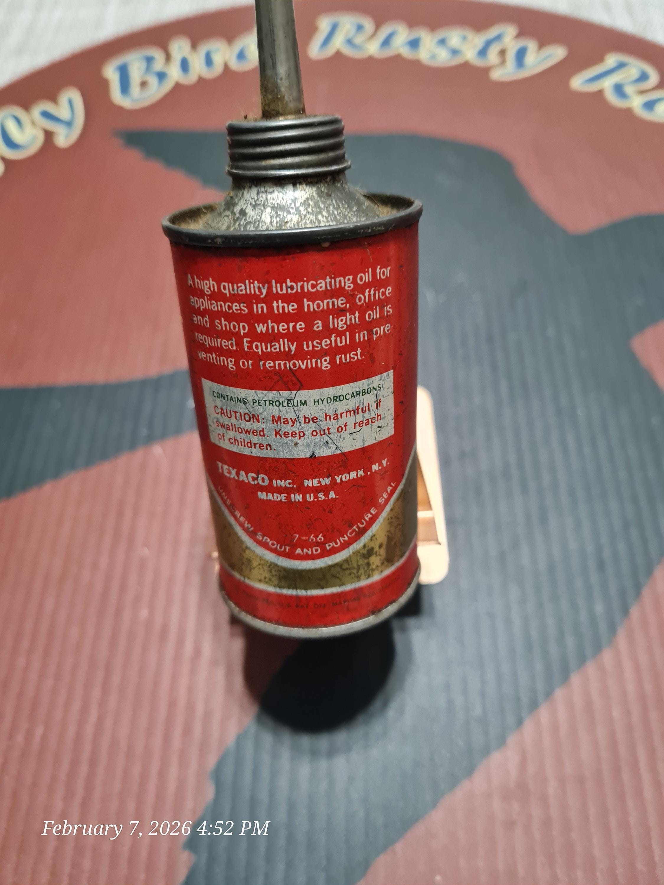 ヴィンテージ TEXACO  LUBRICANT オイル缶 1950s Vintage 1950's Texaco Home Lubricant Small Oil Can. - Etsy
