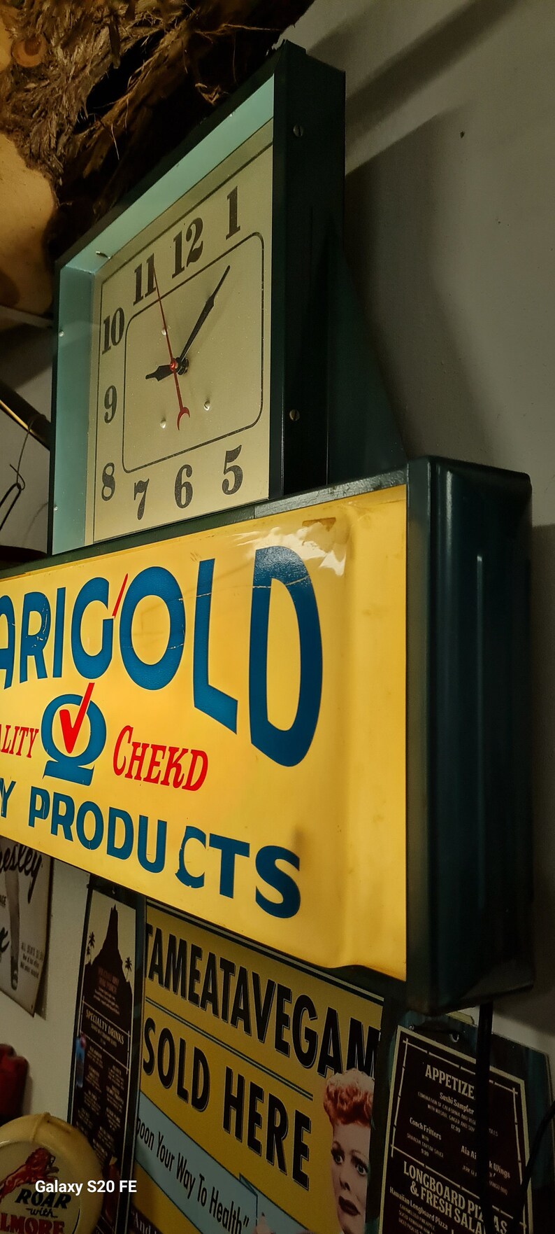 Marigold Dairy Lighted Sign & Clock - Etsy