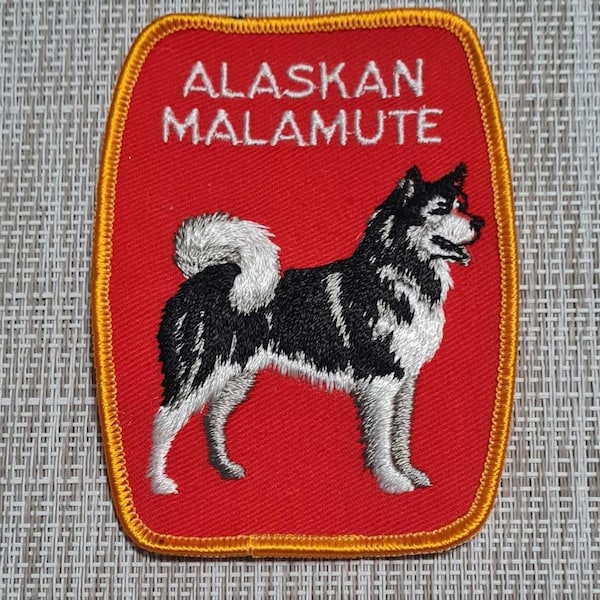 Écusson vintage pour chien Malamute d'Alaska
