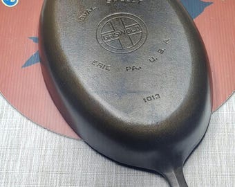 HTF! Griswold #15 PN#1013 oval fish skillet w/matching #15 Oval lid.