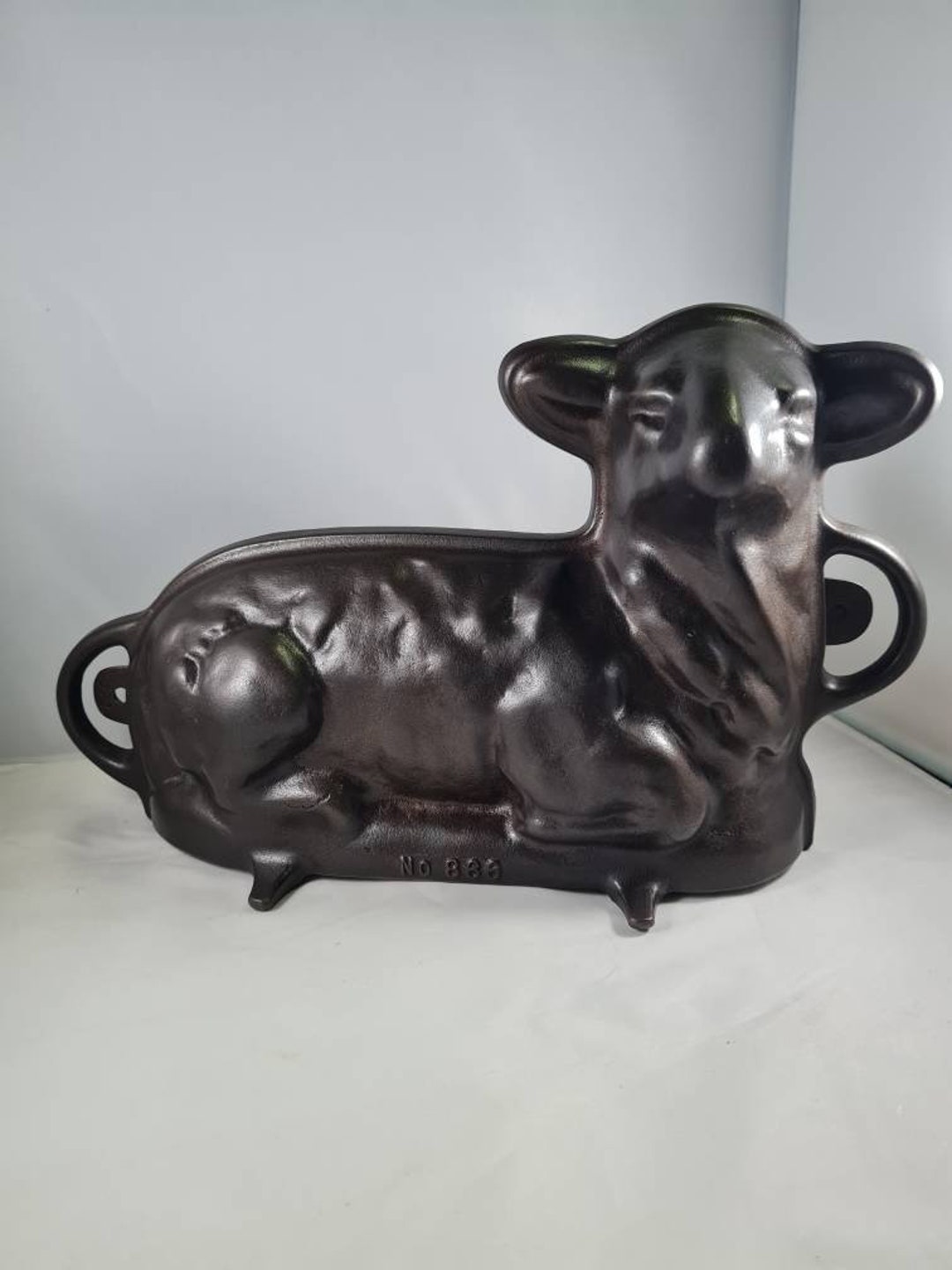 Vintage Antique Griswold 2 Piece Cast Iron Lamb Cake Mold 866 Etsy