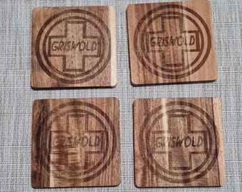 Griswold Wood Coasters set of 4